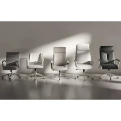 Modern Comfort Pizana Bouclé Fabric High-Back Executive Office Chair, Light Sand/Brushed Nickel, BIFMA Compliant