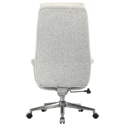 Modern Comfort Pizana Bouclé Fabric High-Back Executive Office Chair, Light Sand/Brushed Nickel, BIFMA Compliant