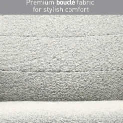 Modern Comfort Pizana Bouclé Fabric High-Back Executive Office Chair, Light Sand/Brushed Nickel, BIFMA Compliant