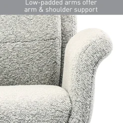 Modern Comfort Pizana Bouclé Fabric High-Back Executive Office Chair, Light Sand/Brushed Nickel, BIFMA Compliant