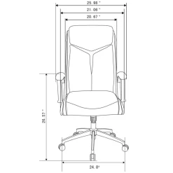 Modern Comfort Verismo Bonded Leather High-Back Executive Office Chair, Brown/Chrome, BIFMA Compliant