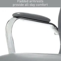 Modern Comfort Winsley Bonded Leather Mid-Back Manager Office Chair, Gray/Chrome, BIFMA Compliant