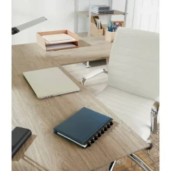 Modern Comfort Winsley Bonded Leather Mid-Back Manager Office Chair, White/Silver, BIFMA Compliant
