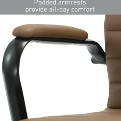 Modern Comfort Winsley Bonded Leather Mid-Back Manager Office Chair, Brown/Black, BIFMA Compliant