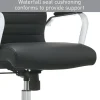 Modern Comfort Winsley Bonded Leather Mid-Back Manager Office Chair, Black/Silver, BIFMA Compliant
