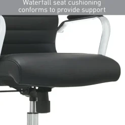 Modern Comfort Winsley Bonded Leather Mid-Back Manager Office Chair, Black/Silver, BIFMA Compliant