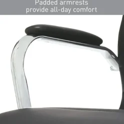 Modern Comfort Winsley Bonded Leather Mid-Back Manager Office Chair, Black/Silver, BIFMA Compliant