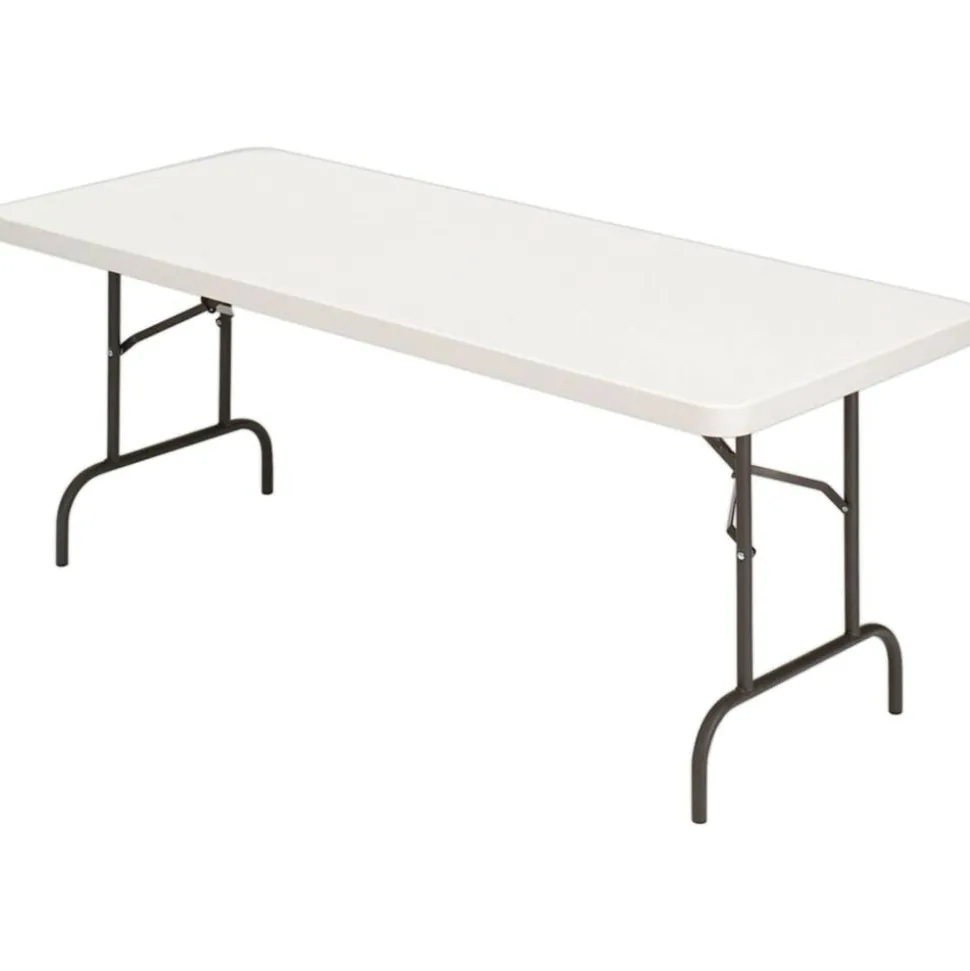 Molded Plastic Top Folding Table, 29"H x 60"W x 30"D, Platinum