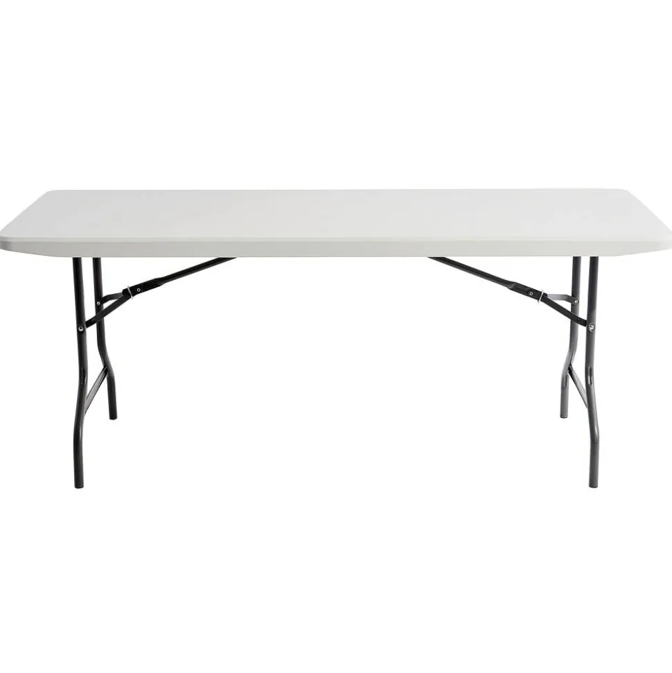 Molded Plastic Top Folding Table, 29"H x 72"W x 30"D, Gray Granite