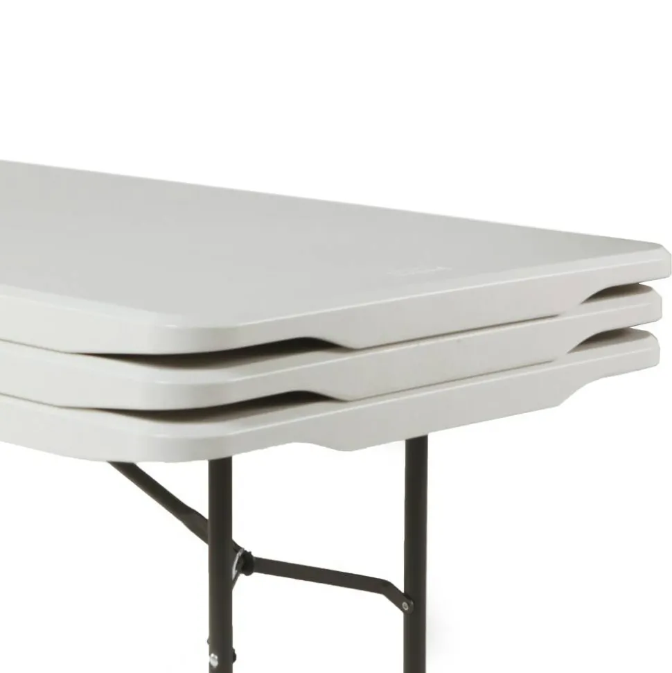 Molded Plastic Top Folding Table, 29"H x 72"W x 30"D, Gray Granite