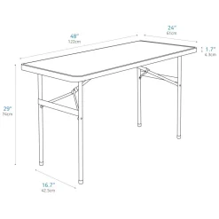 Molded Plastic Top Folding Table, 29