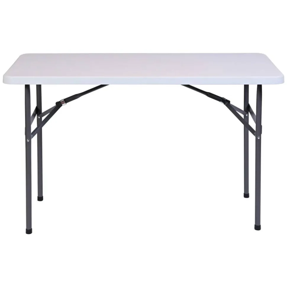 Molded Plastic Top Folding Table, 29"H x 48"W x 24"D, Platinum
