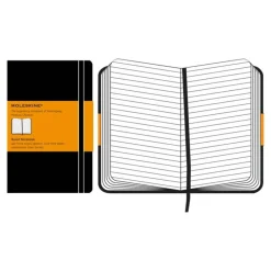 Moleskine Classic Hard Cover Notebook, 5” x 8-1/4”, Ruled, 240 Pages, Black
