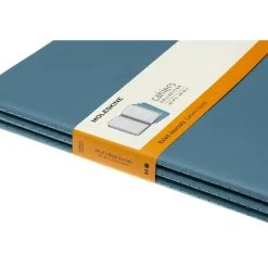 Moleskine Cahier Journals, Extra Large, 7.5" x 10", Ruled, 120 Pages, Brisk Blue, Set Of 3 Journals
