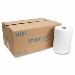 Morcon Tissue 10 Inch Roll Towels, 1-Ply, 10" x 800 ft, White, 6 Rolls/Carton