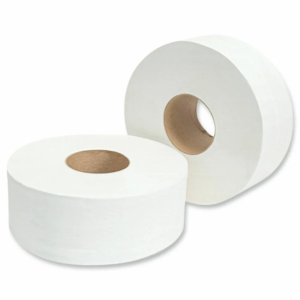 Morcon Tissue Jumbo Bath Tissue, Septic Safe, 2-Ply, 3.3" x 1,000 ft, White, 12 Rolls/Carton