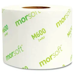 Morcon Tissue Morsoft Controlled Bath Tissue, Septic Safe, 2-Ply, White, 600 Sheets/Roll, 48 Rolls/Carton