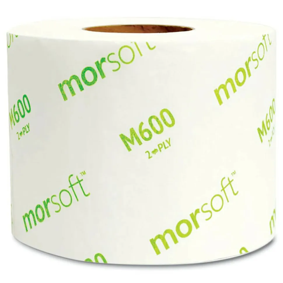 Morcon Tissue Morsoft Controlled Bath Tissue, Septic Safe, 2-Ply, White, 600 Sheets/Roll, 48 Rolls/Carton