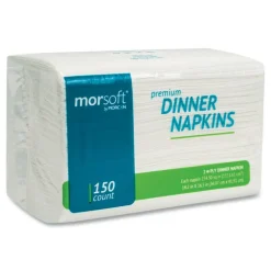 Morcon Tissue Morsoft Dinner Napkins, 2-Ply, 14.5 x 16.5, White, 3,000/Carton