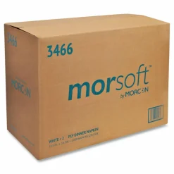 Morcon Tissue Morsoft Dinner Napkins, 2-Ply, 14.5 x 16.5, White, 3,000/Carton