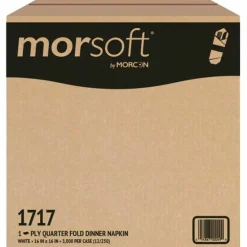 Morcon Tissue Morsoft Dinner Napkins, 1-Ply, 16 x 16, White, 250/Pack, 12 Packs/Carton