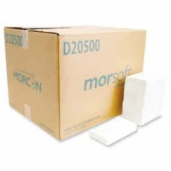 Morcon Tissue Morsoft Dispenser Napkins, 1-Ply, 6 x 13, White, 500/Pack, 20 Packs/Carton