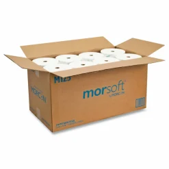 Morcon Tissue Small Core Bath Tissue, Septic Safe, 1-Ply, White, 2,500 Sheets/Roll, 24 Rolls/Carton