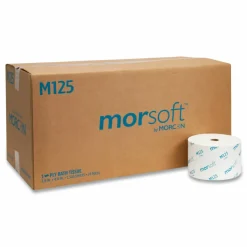 Morcon Tissue Small Core Bath Tissue, Septic Safe, 1-Ply, White, 2,500 Sheets/Roll, 24 Rolls/Carton