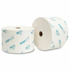 Morcon Tissue Small Core Bath Tissue, Septic Safe, 1-Ply, White, 2,500 Sheets/Roll, 24 Rolls/Carton