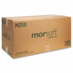 Morcon Tissue Small Core Bath Tissue, Septic Safe, 2-Ply, White, 1,250 Sheets/Roll, 24 Rolls/Carton