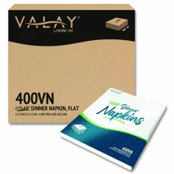 Morcon Tissue Valay Airlaid Flat Dinner Napkin, 1-Ply, 15.75 x 15.75, White, 100/Pack, 10 Packs/Carton