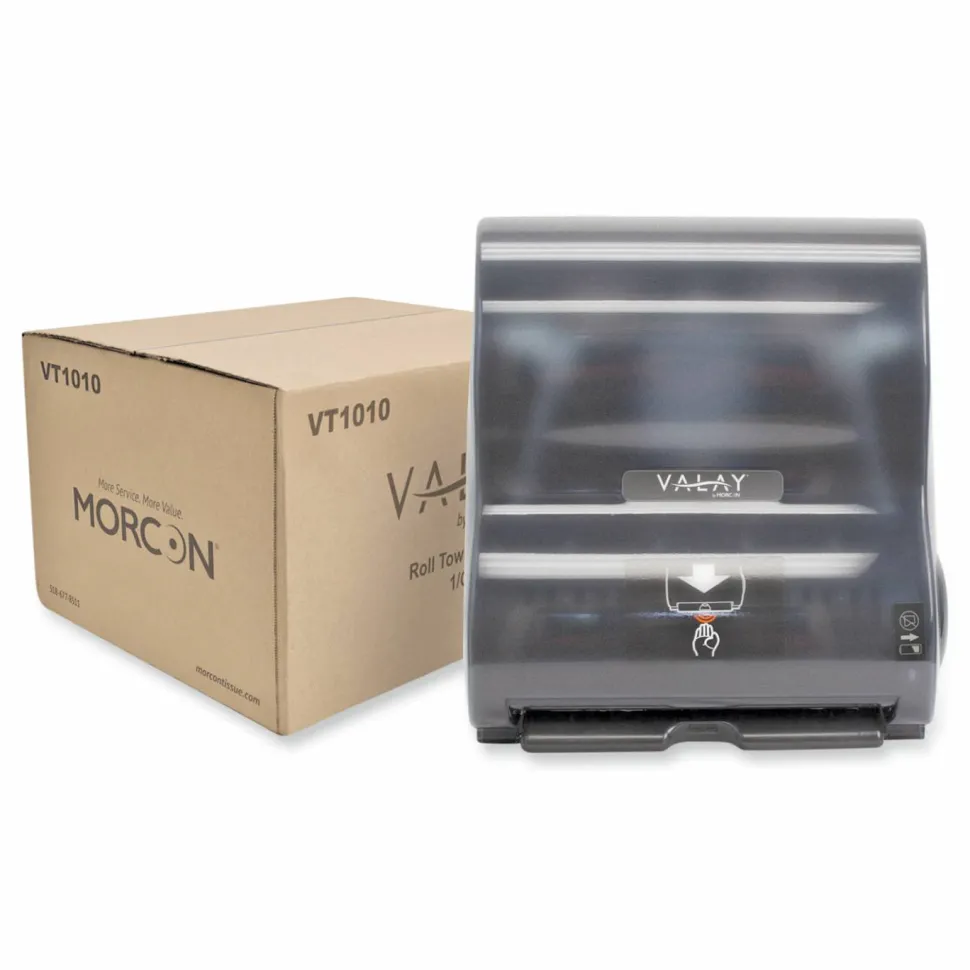 Morcon Tissue Valay 10 Inch Roll Towel Dispenser, 13.25 x 9 x 14.25, Black