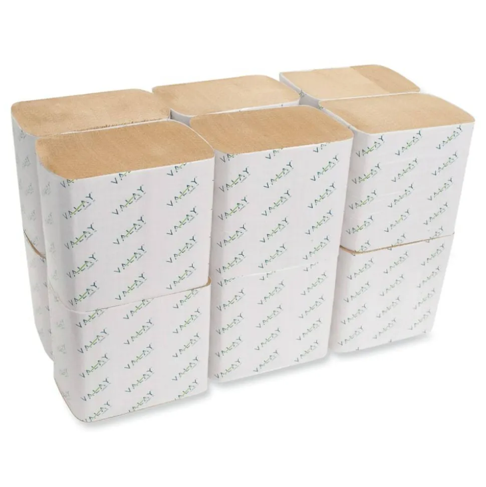 Morcon Tissue Valay Interfolded Napkins, 2-Ply, 6.5 x 8.25, Kraft, 6,000/Carton