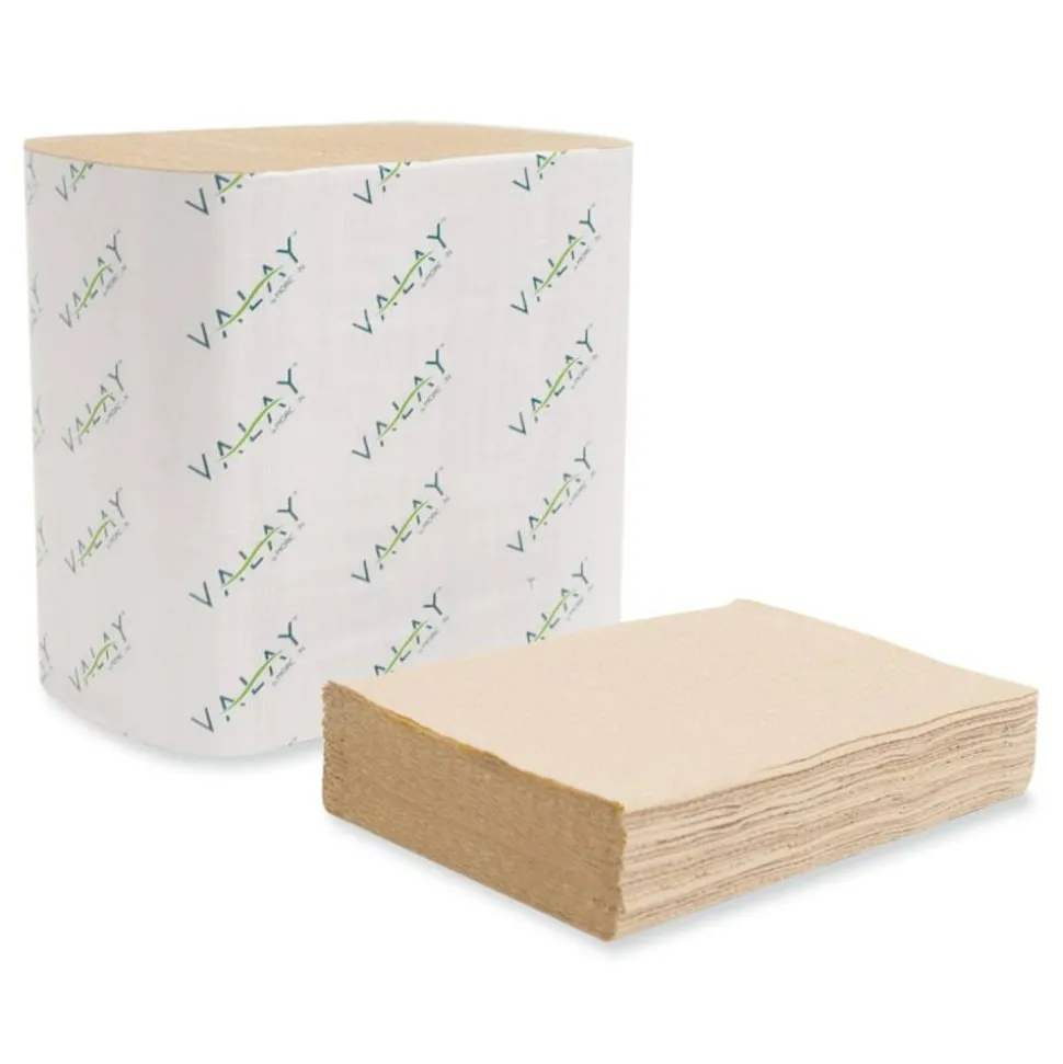 Morcon Tissue Valay Interfolded Napkins, 2-Ply, 6.5 x 8.25, Kraft, 6,000/Carton