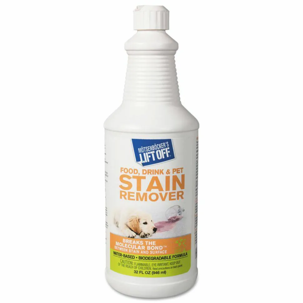 Motsenbocker's Lift-Off Food/Beverage/Protein Stain Remover, Unscented, 32 oz Pour Bottle, 6/Carton