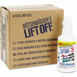 Motsenbocker's Lift-Off Lift Off #3: Pen, Ink and Marker Graffiti Remover, 32 oz Pour Bottle, 6/Carton
