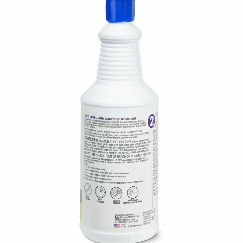 Motsenbocker's Lift-Off Tape, Label and Adhesive Remover, 32 oz Pour Bottle, 6/Carton