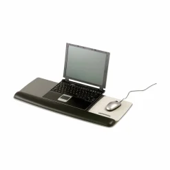 3M Precise Adjustable Platform For Keyboard And Mouse With Gel Wrist Rest, Black/Metallic Gray
