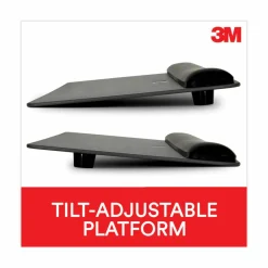 3M Precise Adjustable Platform For Keyboard And Mouse With Gel Wrist Rest, Black/Metallic Gray