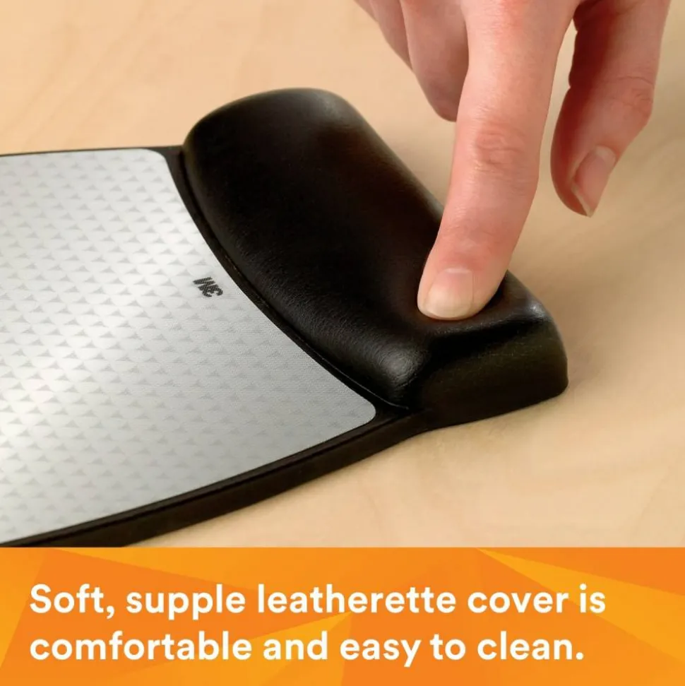 3M Precise Mouse Pad With Gel Wrist Rest, Compact, Black