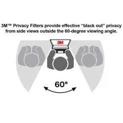 3M Privacy Filter for 43in Monitor, 16:9, PF430W9B Black, Matte