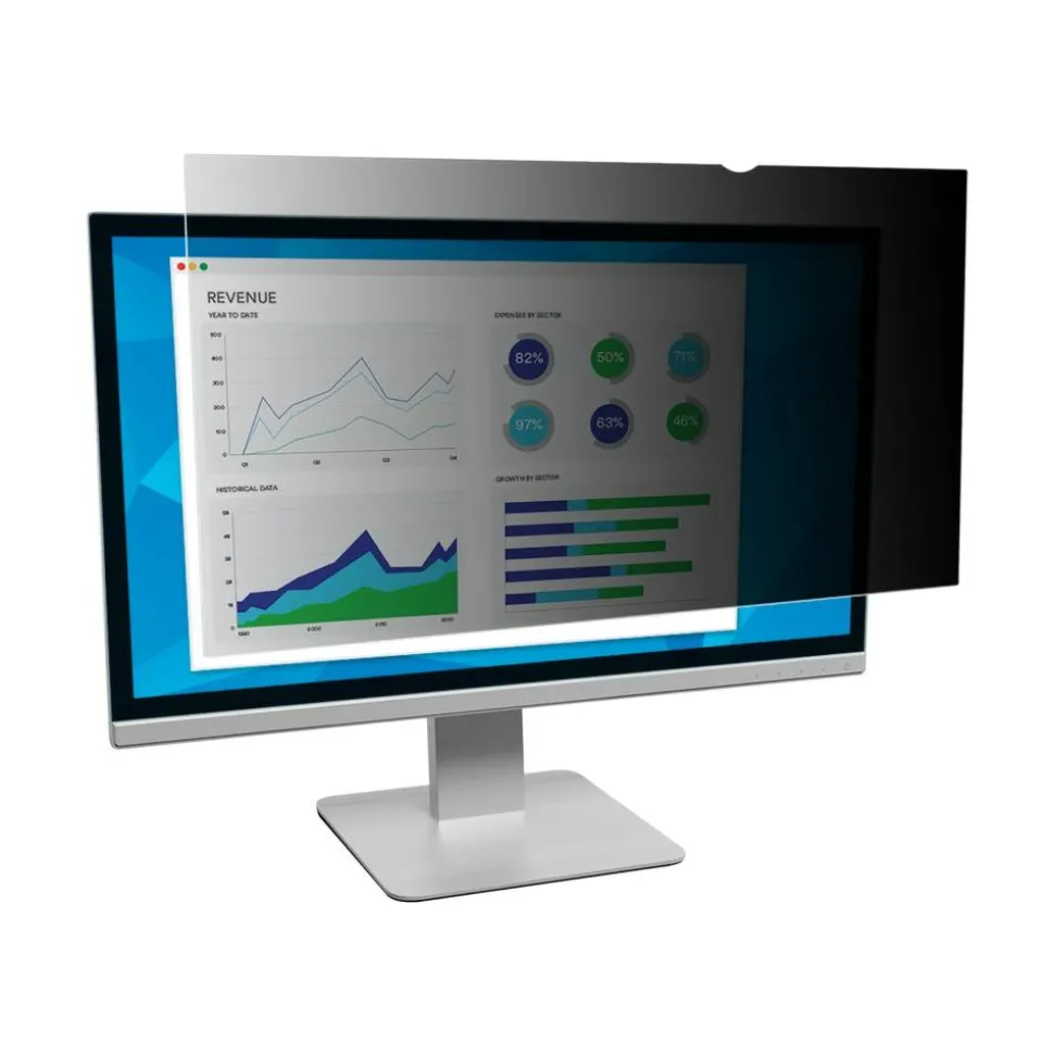 3M Privacy Filter Screen for 27" Widescreen Monitors, 16:9 Aspect Ratio, Reduces Blue Light, Anti-Glare
