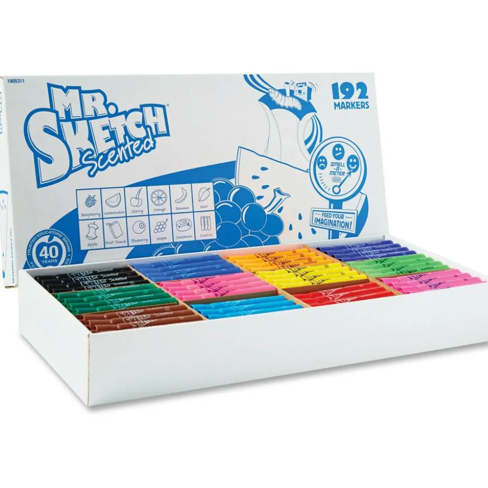Mr. Sketch Scented Markers, Class Pack, Assorted Colors, Pack Of 192