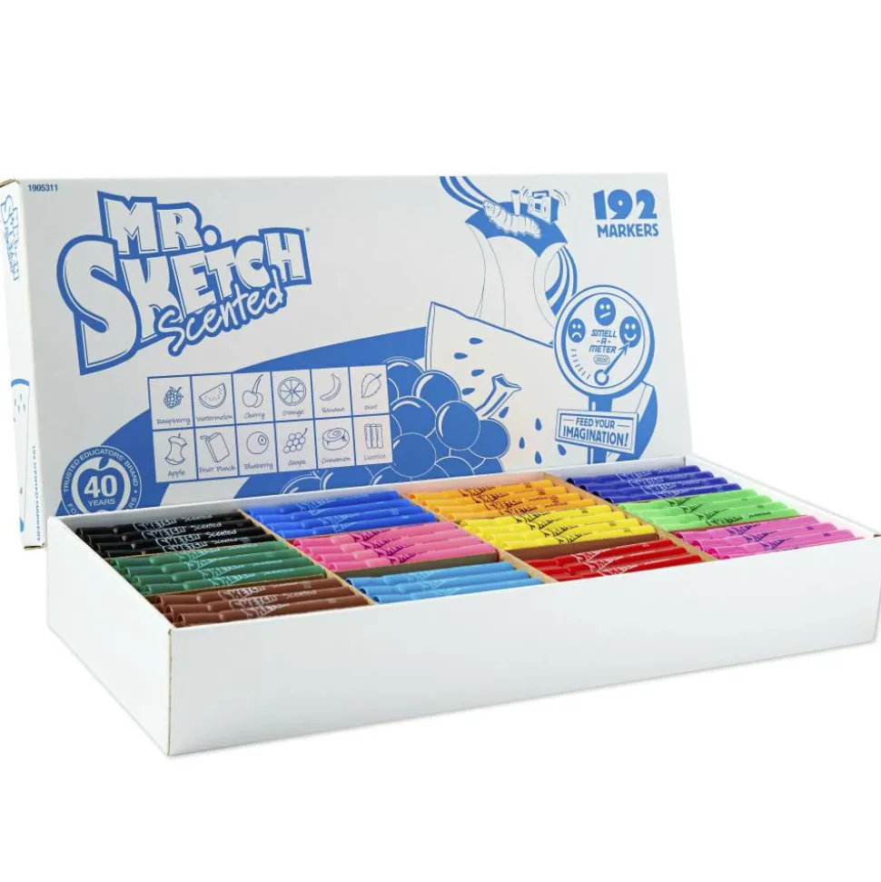 Mr. Sketch Scented Markers, Class Pack, Assorted Colors, Pack Of 192