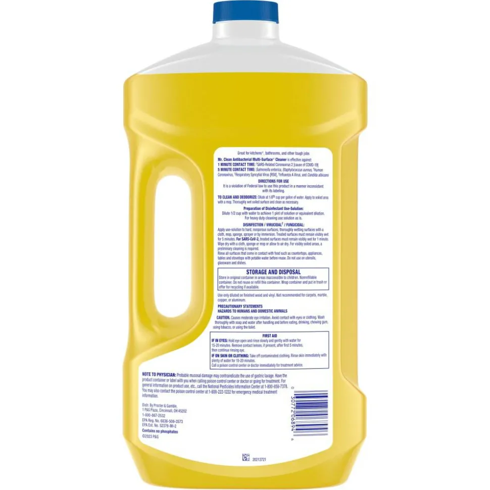 Mr. Clean Antibacterial All Purpose Floor Cleaner, Lemon Scent, 64 Oz