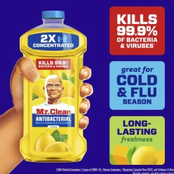 Mr. Clean Antibacterial All Purpose Floor Cleaner, Lemon Scent, 64 Oz