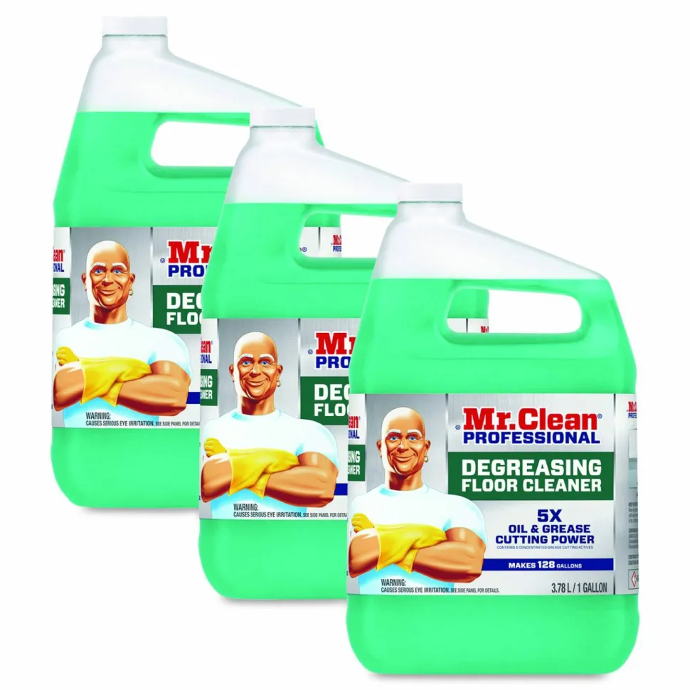 Mr. Clean PRO Degreasing Floor Cleaner, 1 gal Bottle, 3/Carton