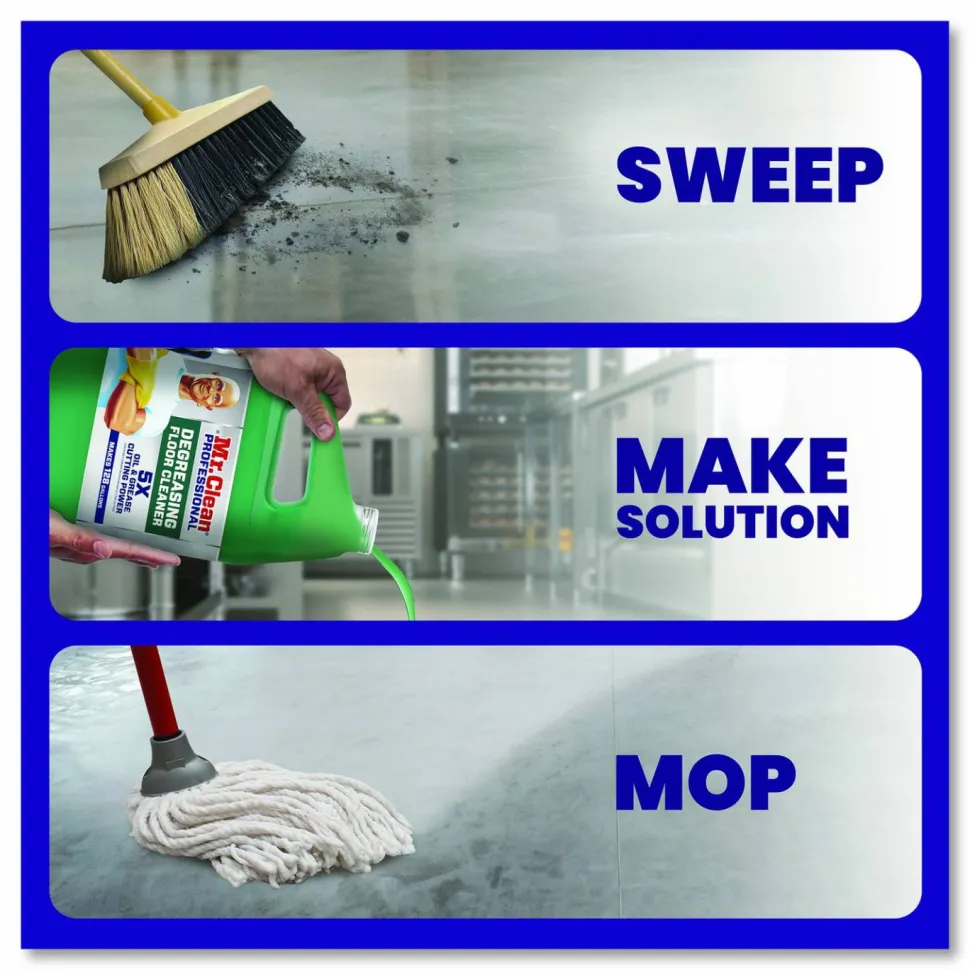 Mr. Clean PRO Degreasing Floor Cleaner, 1 gal Bottle, 3/Carton