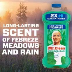 Mr. Clean 2X Concentrated Multi-Surface Cleaner With Febreze, Meadows & Rain Scent, 64 Oz
