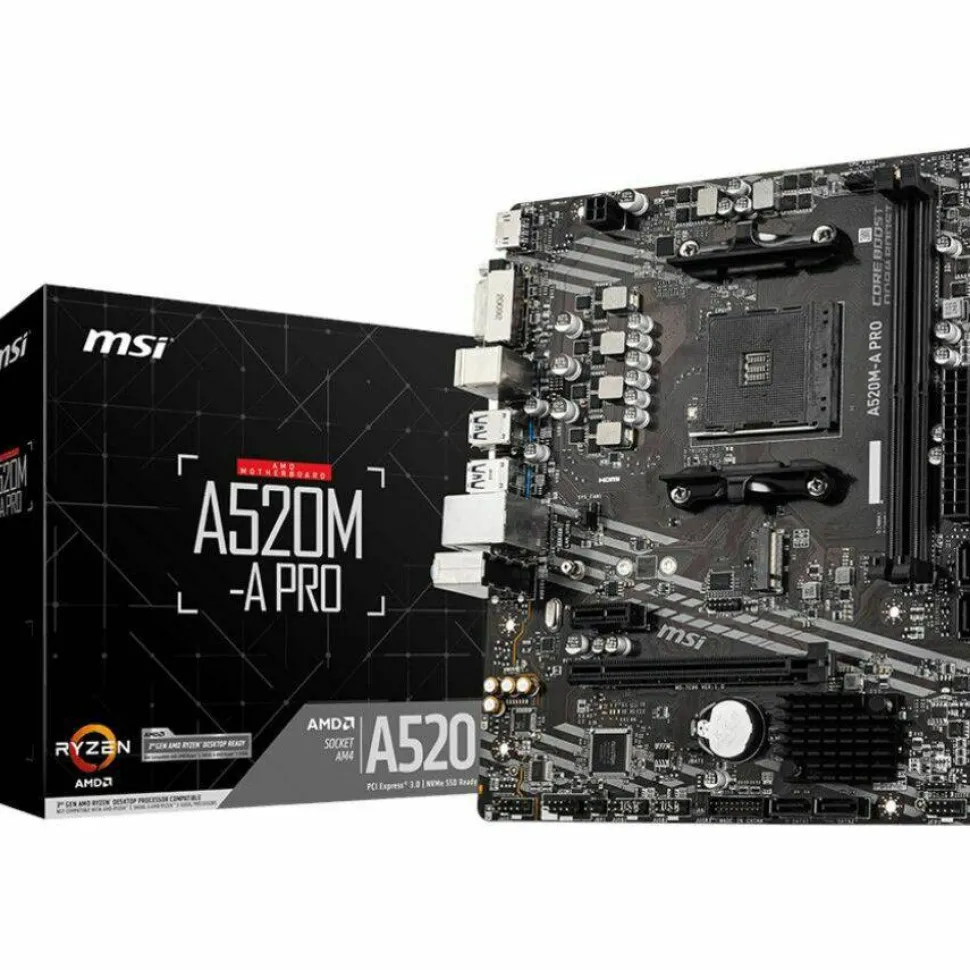 MSI A520M-A PRO Desktop Motherboard - AMD A520 Chipset - Socket AM4 - Micro ATX